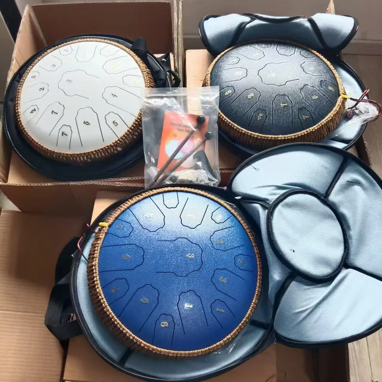 Factory Musical Instruments Drum 13 Inch  15 Note Big Size Sound Quality Graceful Precise Steel Tongue Drum With Accessories Bag