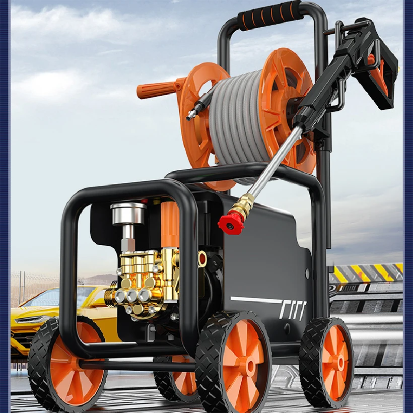 High-Power Household 220V Automatic Tugboat All-Copper High-Pressure Water Spray Gun Foam Storage Tube New Model Car Washing