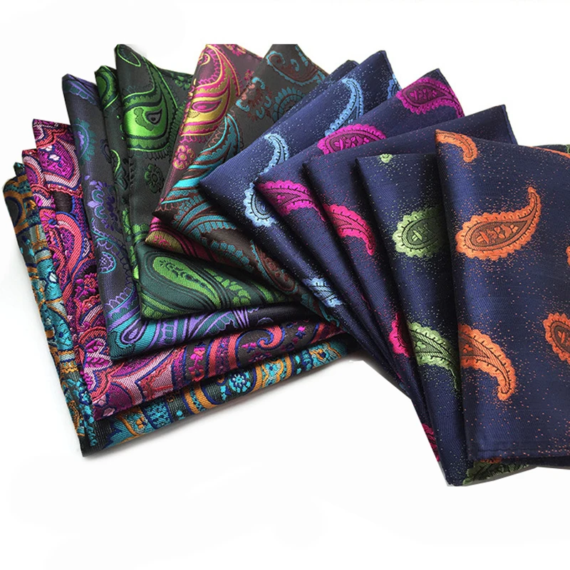 Cashew Pattern Pocket Square Fancy Narrow Handkerchief for Party
