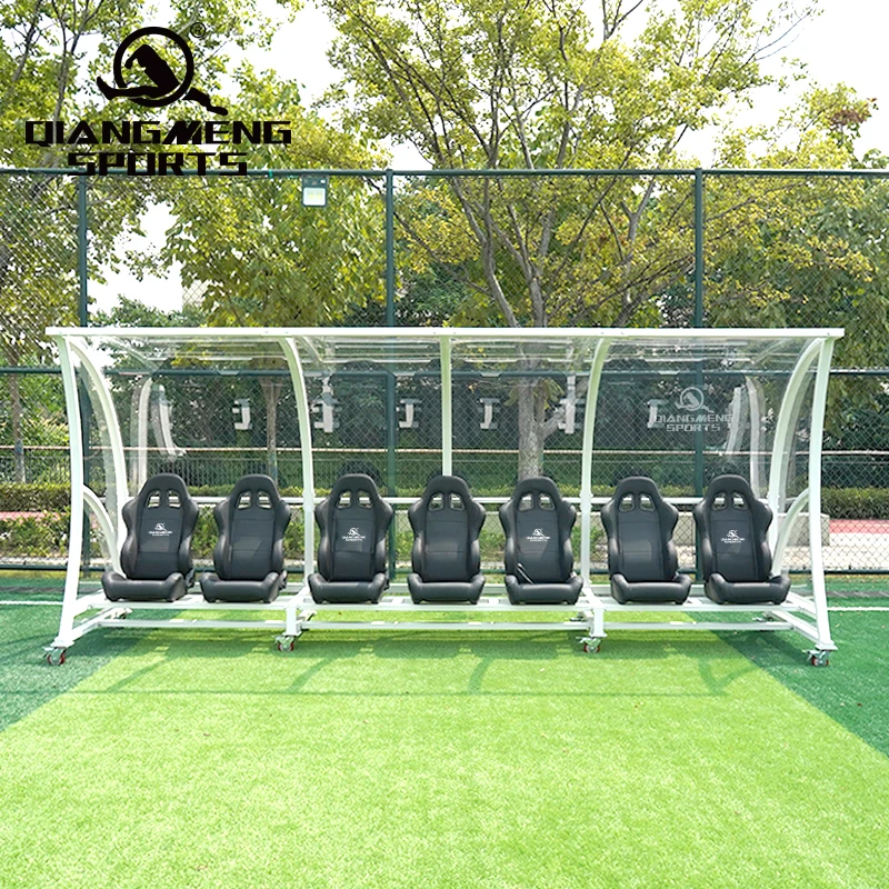 7 Person Portable luxury VIP Football Team Shelter with Racing Car Seats  Color customized Portable soccer dugouts