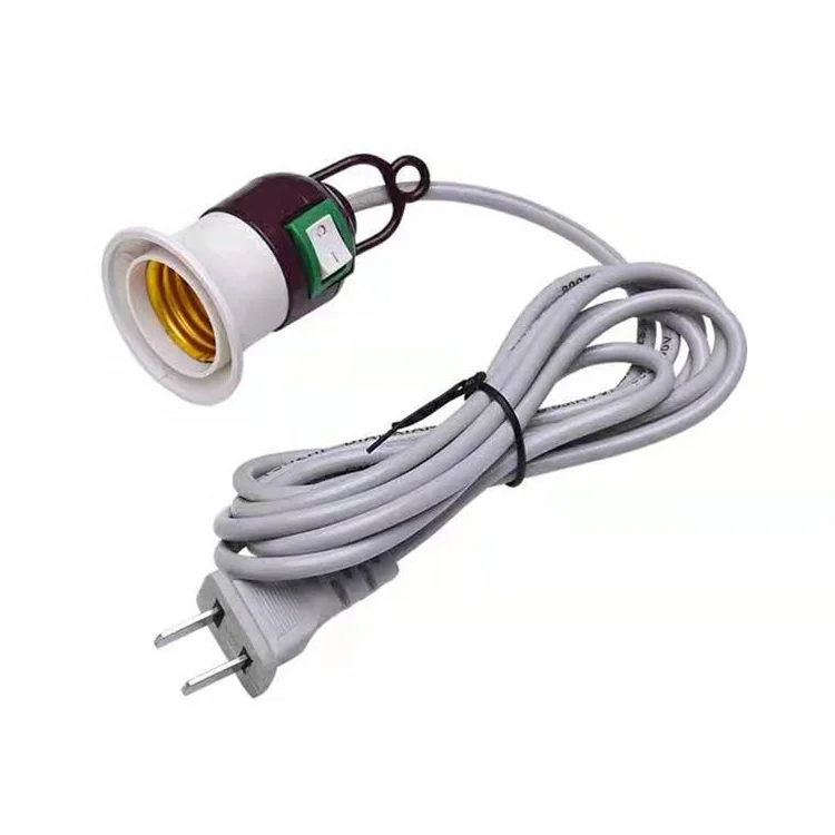 E26 E27 Wire Lamp Holder With On/off Switch EU US UK AU 2pin Plug