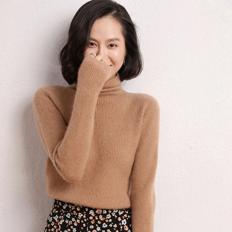 Winter thick sweater turtleneck cashmere sweater Pullovers turtle neck cashmere sweater women