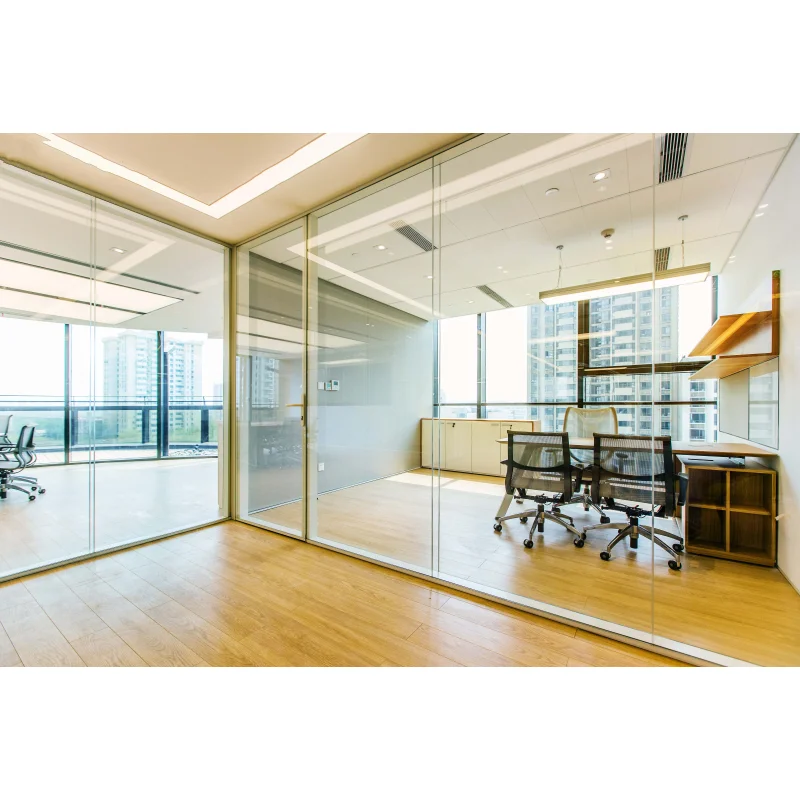 Modern Design Panoramic Glass Partition Wall Soundproof Tempered Glass Office Panels for Meeting Rooms and Office Furniture
