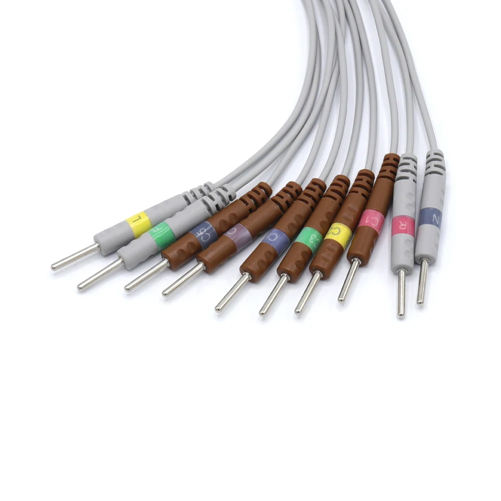 Hellige/Siemens EKG cable, 10 leads, IEC, Din3.0