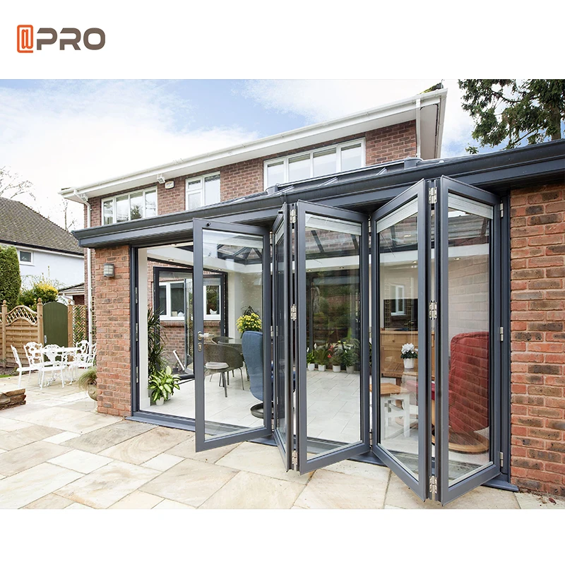 Bi Складная дверь патио алюминиевая складная стеклянная дверь наружные складные двери патио цены