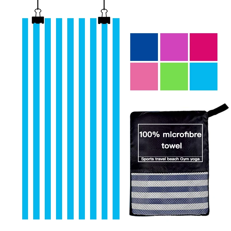 Custom Printing Logo suede  travel quick dry absorbent Microfiber beach Towel