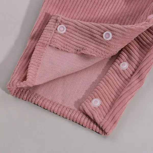 Autumn Newborn Custom neutral romper Kid solid corduroy overall adjustable baby boy button dungarees
