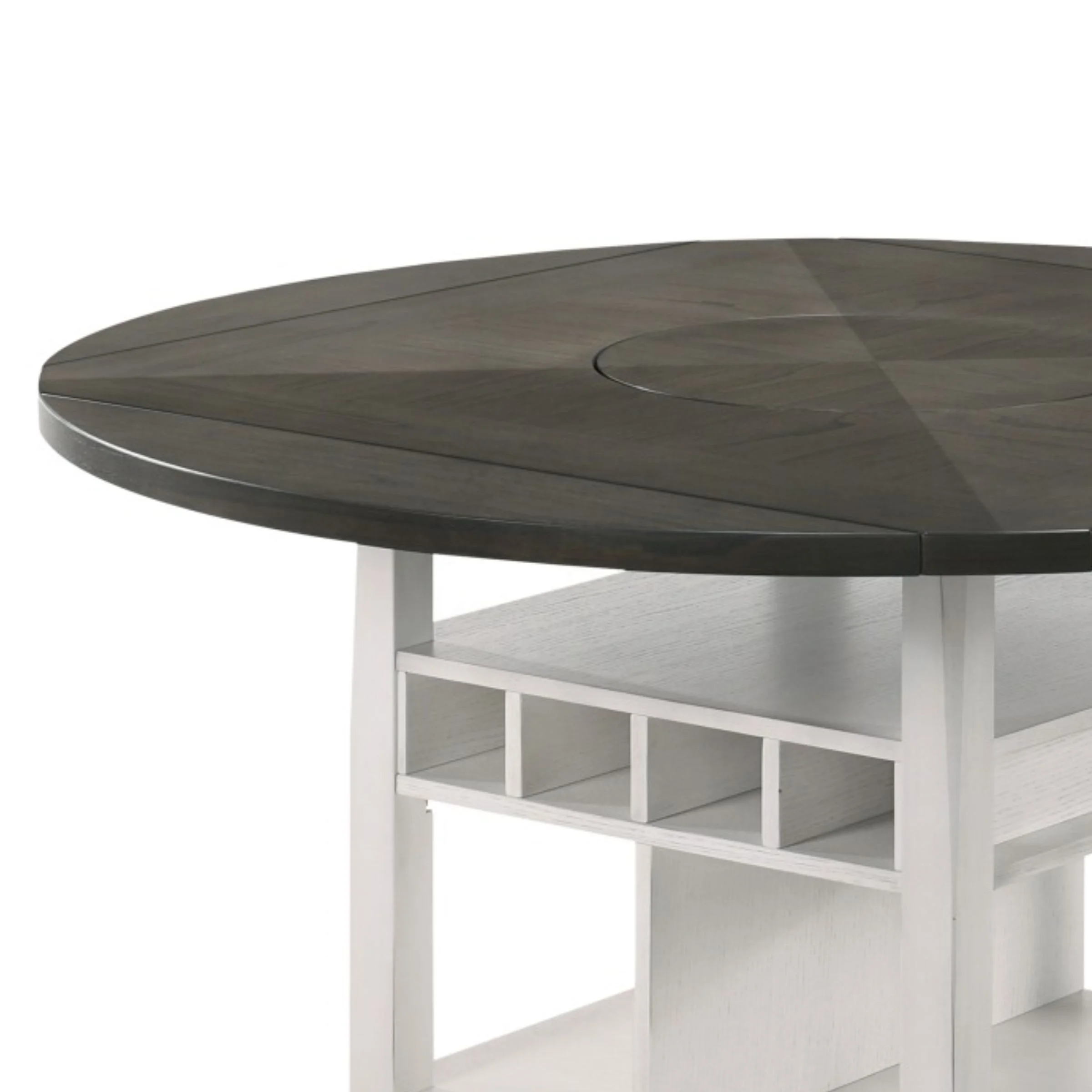 US warehouse in stock Solid wood four-sided drop-leaf easy to collapse dining table with storage for home restaurant Villa use