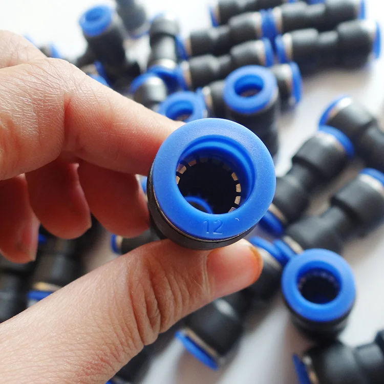 Quality Assurance Blue 100pcs  PUC One Touch Push In Air Fittings Quick Couplings For Wholesaler online