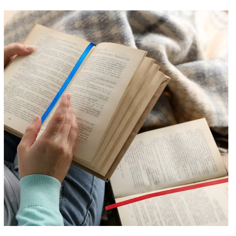 Искусственная кожа Закладка для книги украшенные цветными ленточками мульти лента страничная книг