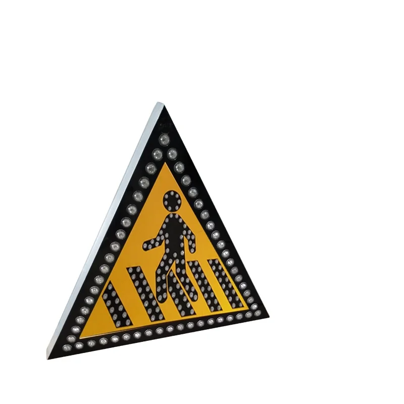 Traffic aluminum solar LED triangle safety road warning sign