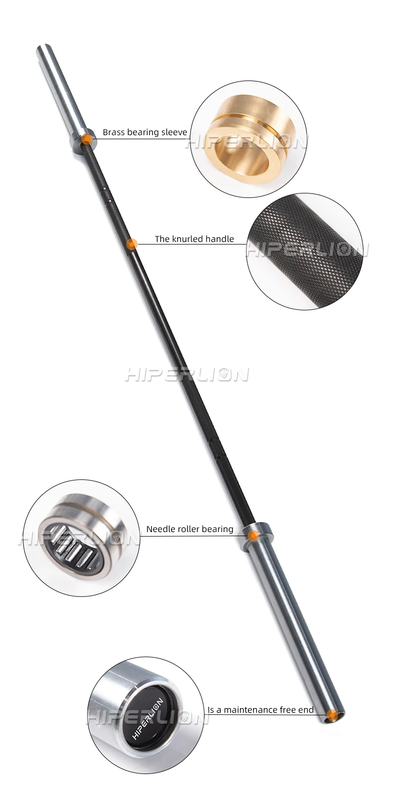 2.3m industrial  weight lifting color commercial gym ipf  27*2300mm bar gold barbell