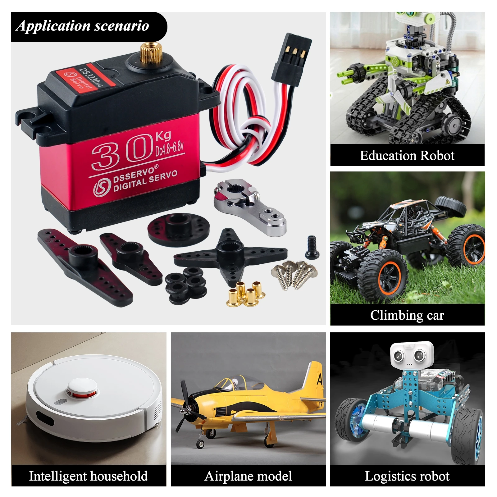 High Torque Metal Copper Core Digital Servo 25T Servo 30KG Gear RC Car Toys 270 Degree Rotating Waterproof Remote Control PC DIY
