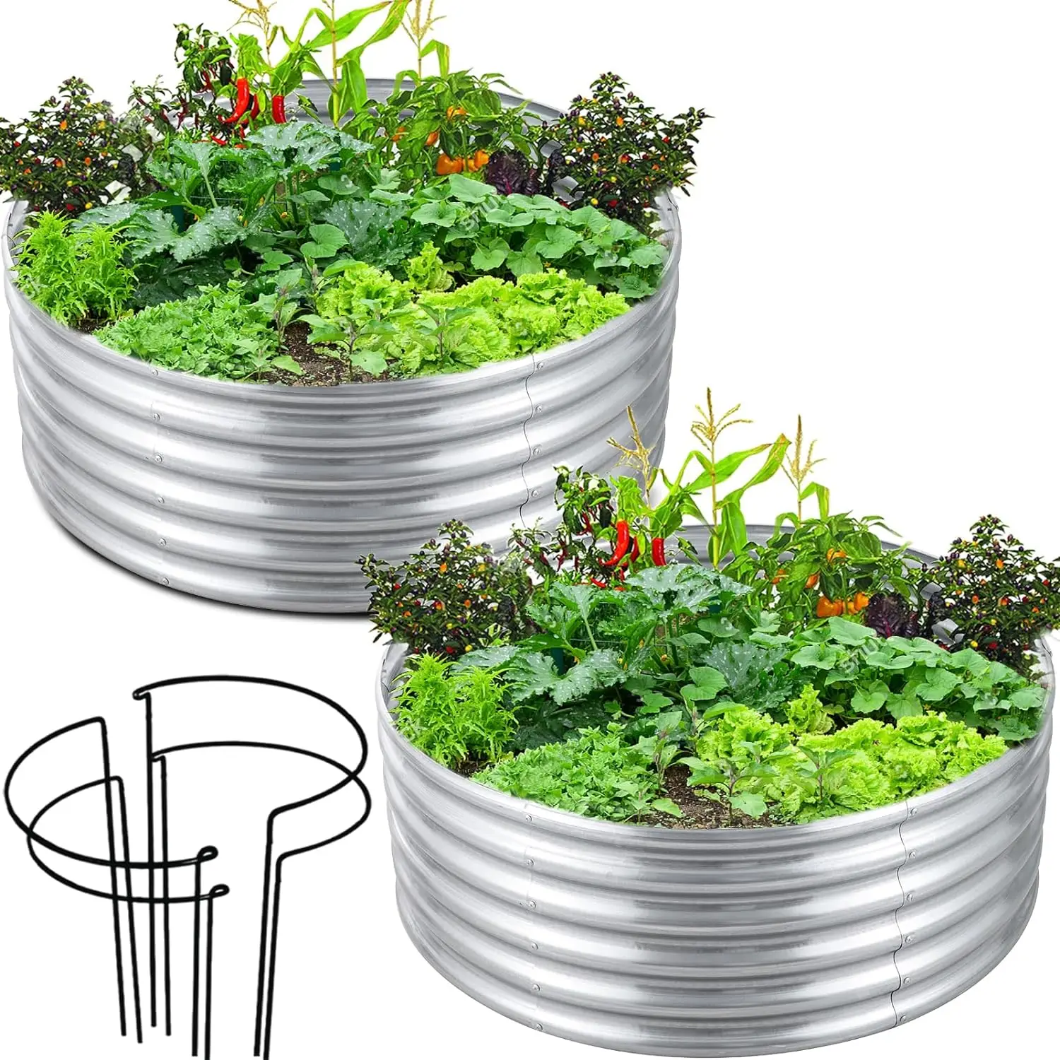 Outdoor Galvanized Raised Garden Bed Metal Planter Raised Garden Boxes For Vegetables Flowers