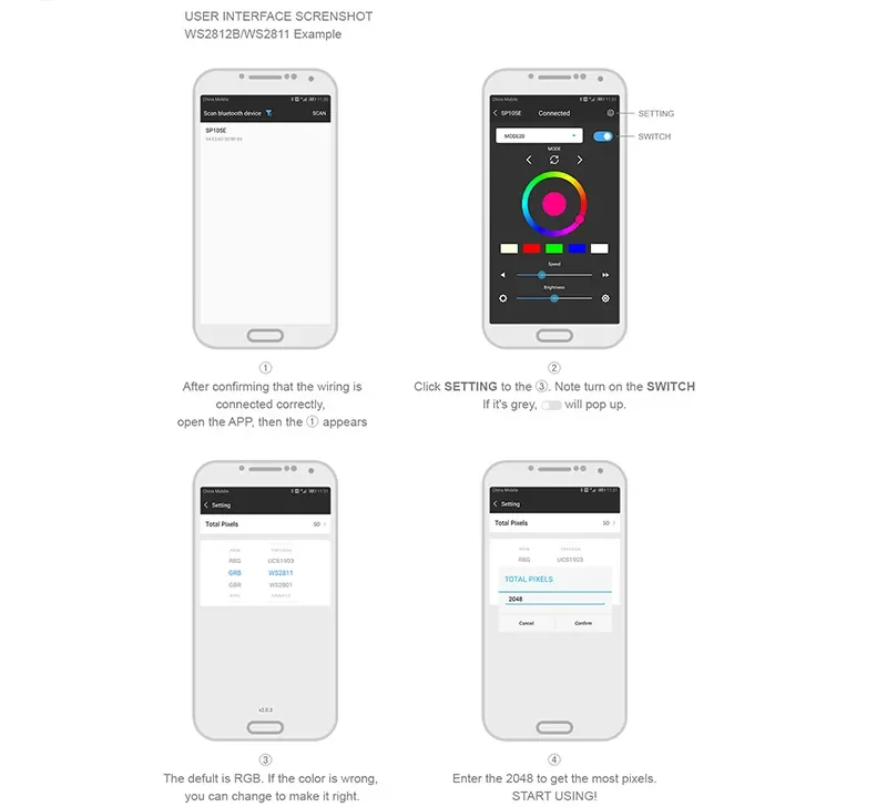 Aluminum profile led strip light DC5V-24V rgbw dmx512b led programmable controller