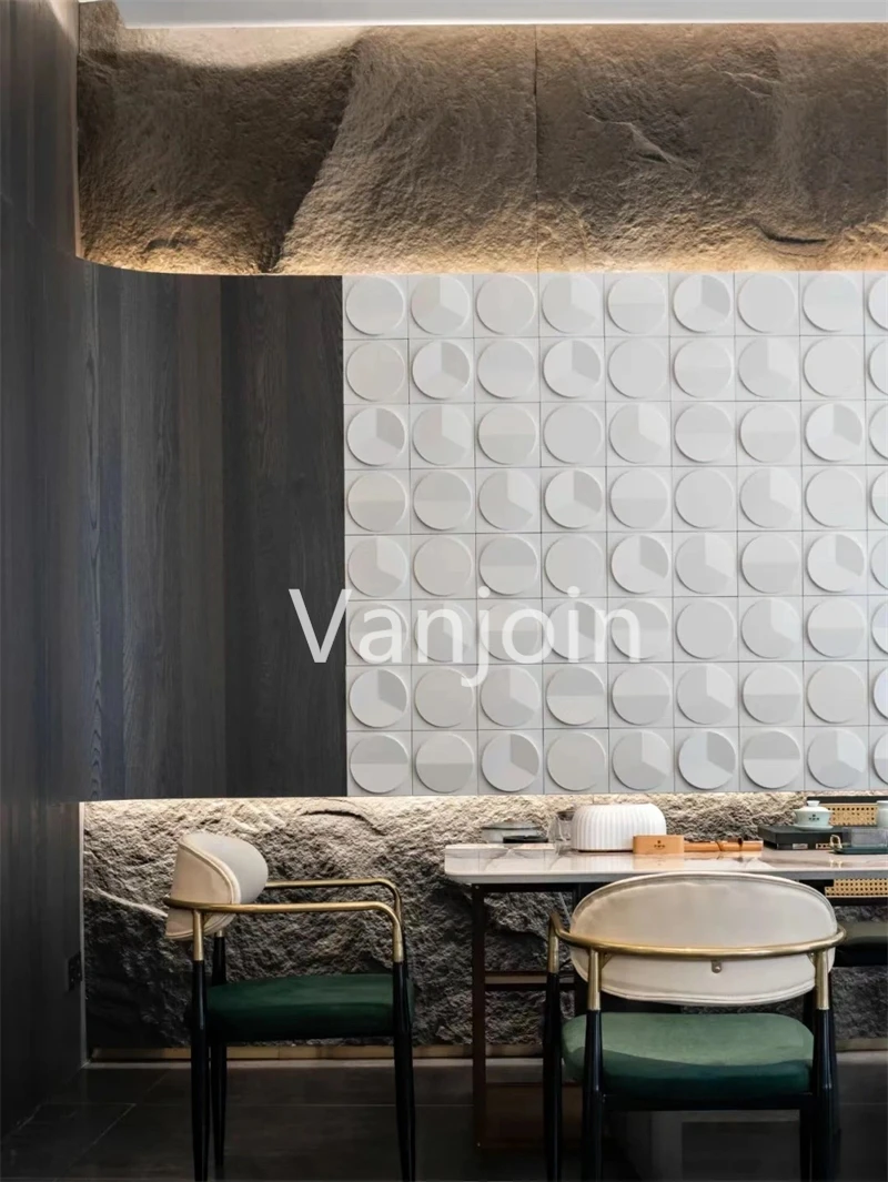 Round design PU stone Faux Artificial PU Stone for Exterior Wall Decoration