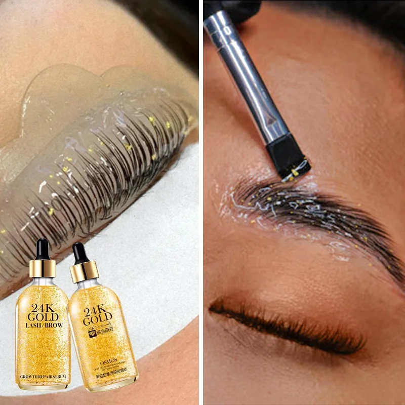 Lash Lift Aftercare eyelash eyebrow growth repair serum nourish 24K Gold Plump moisturizing keratin lash lift aftercare serum