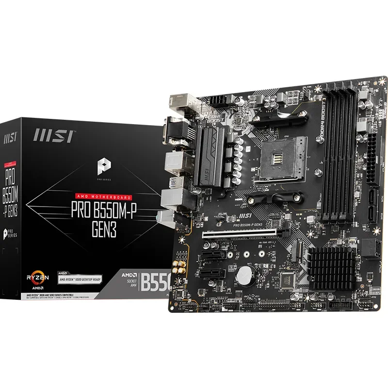 Материнская плата B550M-P компьютера MSI PRO GEN3 поддерживает CPU5600X/5800X/5600G (AMD B550/сокет AM4)