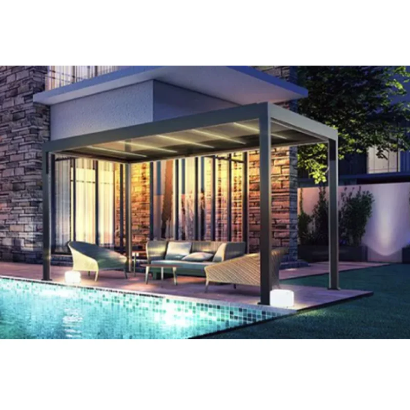 Outdoor Electric Aluminum Frame Blinds Gazebo for Garden Backyard Patio Parties Lawns
