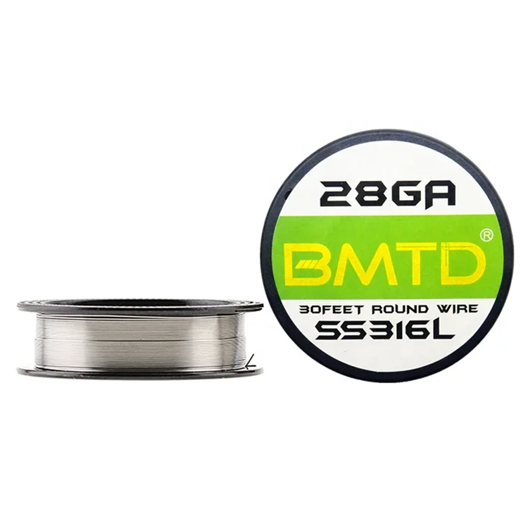 BMTD stainless steel prebuilt coil vape wire 22ga 24 26 28 30 32 gauge SS316l wire for vape