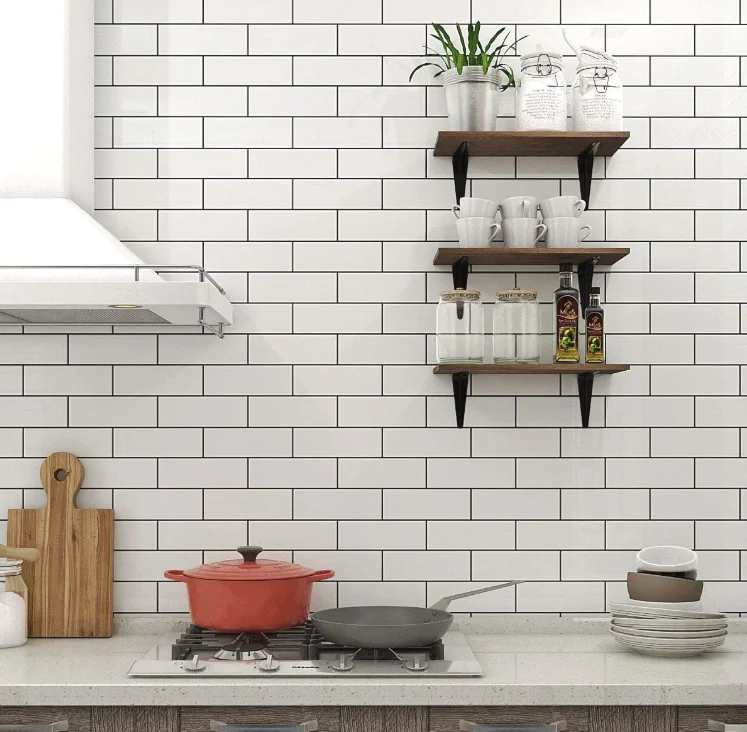 Brown Bamboo Wood Floating Shelves Wall Mounted Shelf Wall Decor Storage Shelves For Bedroom Bathroom Kitchen Living Room