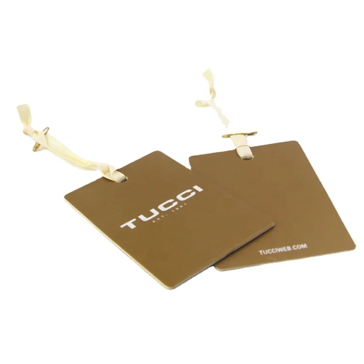 Custom Printing Brand Logo Hang Tag Cardboard Paper Tags For Clothes Recycled Garment Labels Swing Tag with String
