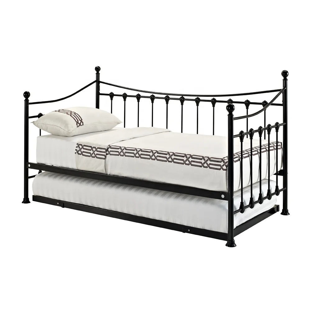 Hot selling 3FT Metal Single Bed Day convertible Modern drawer double metal bed with wheels