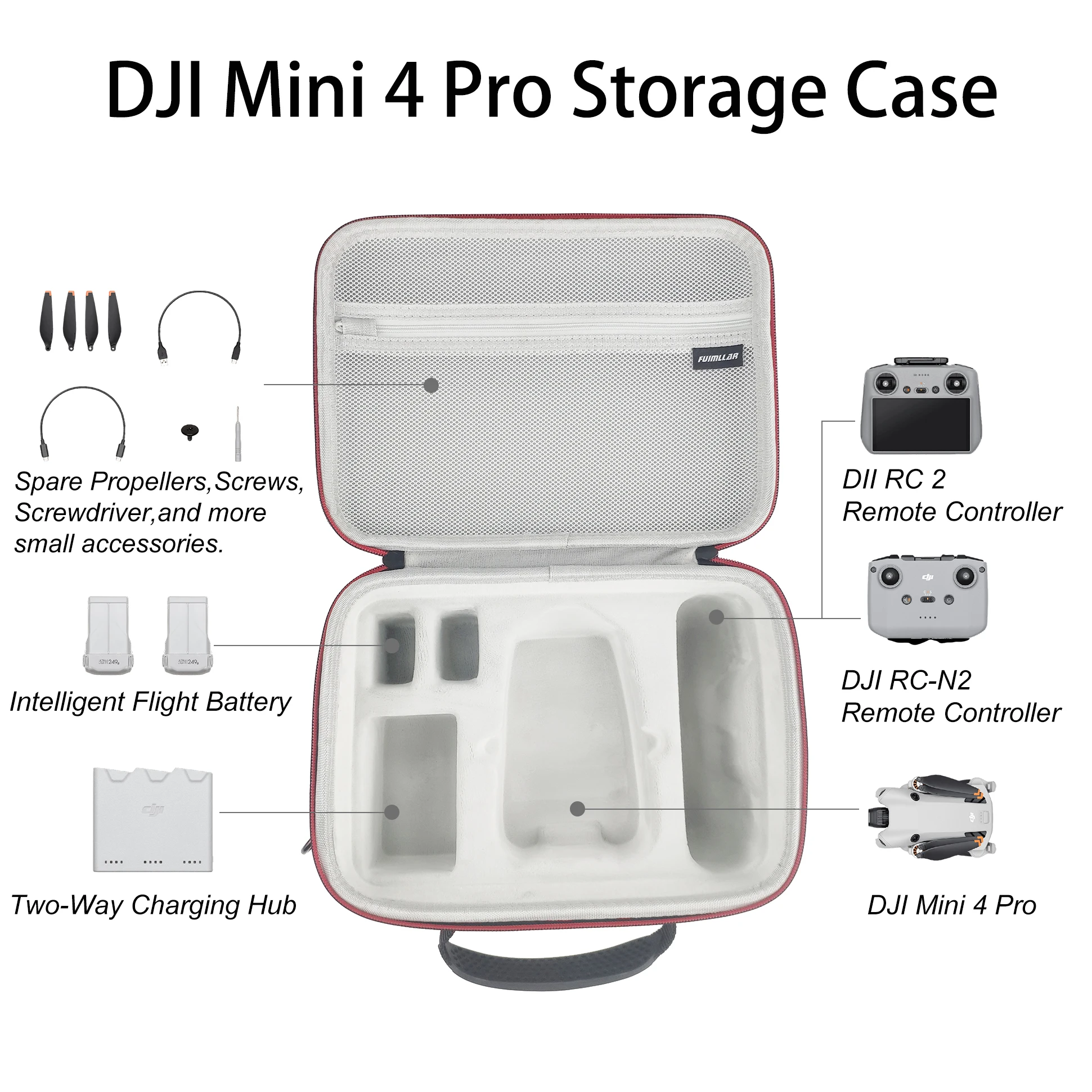 Пользовательский водонепроницаемый жесткий органайзер для дрона EVA DJI MINI 4 PRO Аксессуары Дорожный Чехол