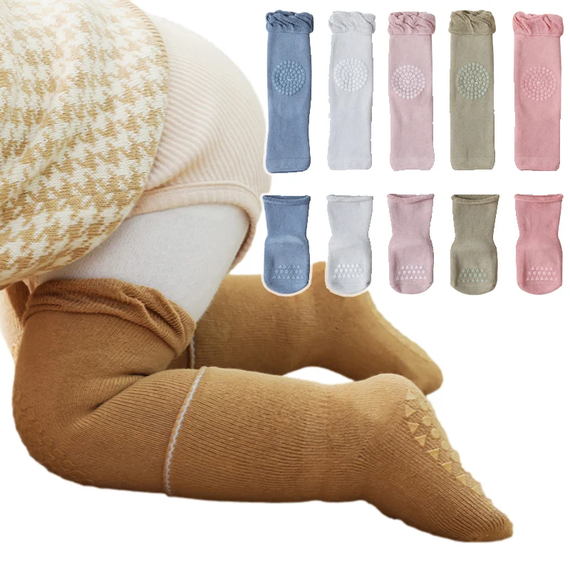 Wholesale Baby Knee Pads Socks Set Anti-skid Knee Protector Baby Knee Pads For Crawling