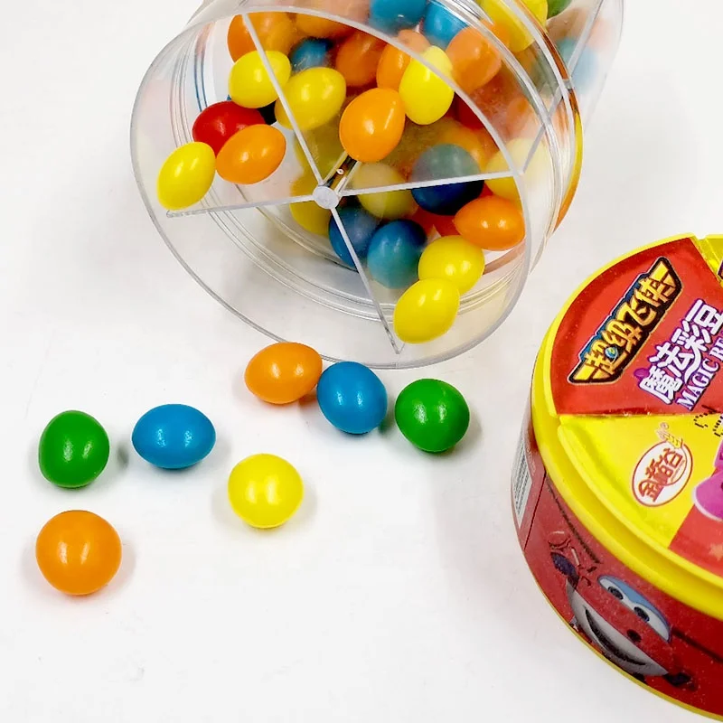 Jindaogu Magic Bean Colorful Assorted Fruity Flavor Chewy Gummy Candy Snack Sweet Chinese Packaged in Box for Children