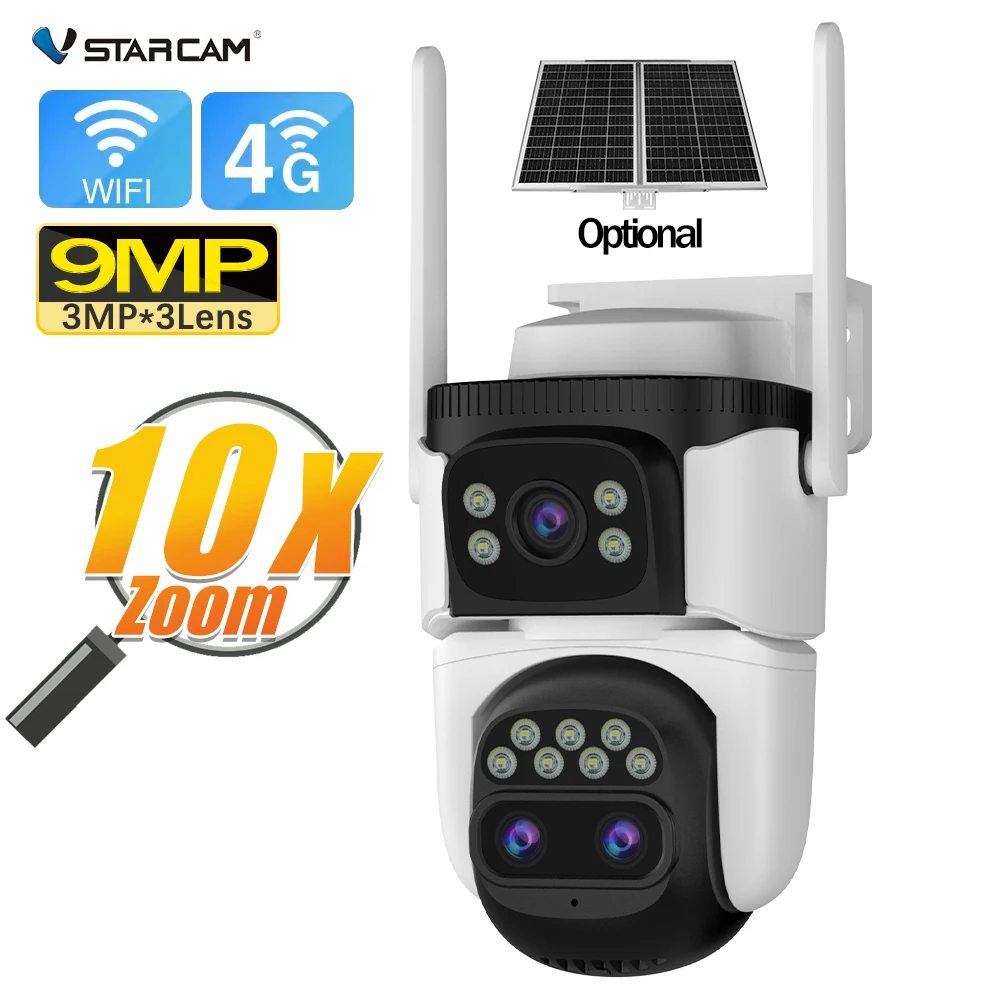 VSTARCAM CS621ZR-C 1080P 2MP 3MP Multi lens Outdoor Indoor10x zoom wireless 4G IP CCTV Camera