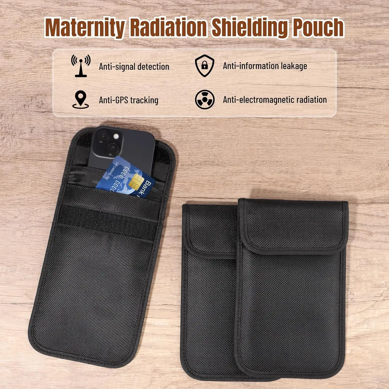 RFID Faraday Bag Car Key Signal Blocking Pouch Anti-Theft Information Protection Bags Bank Cards Cellphone Signal Blocker