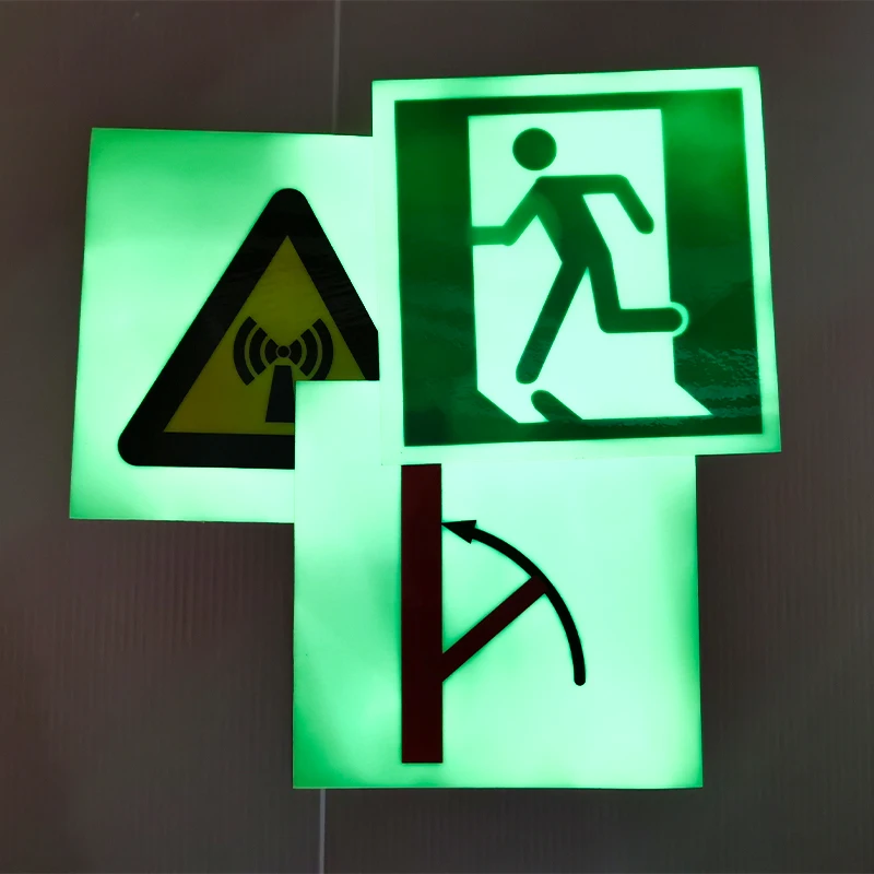 Glow In The Dark IMO Symbols Photoluminescent Vinyl Signage Luminous Exit Sticker