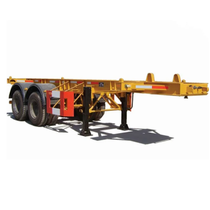 2 Axle 40 ft 40 ton skeleton semi trailer shipping container trailer transport chassis truck with 12 pieces twist lock