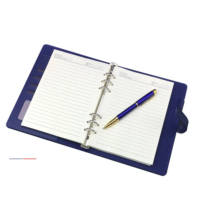 Custom Hiding Ring Magnet Loose Leaf Binder Business Notebook Gift Set with Pen