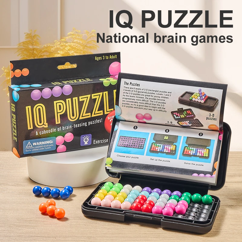 Educational Insights Kanoodle 3D Brain Teaser IQ Puzzle Match Wisdom Magic Beads 3D Interactive Puzzle Board Game Children Toys