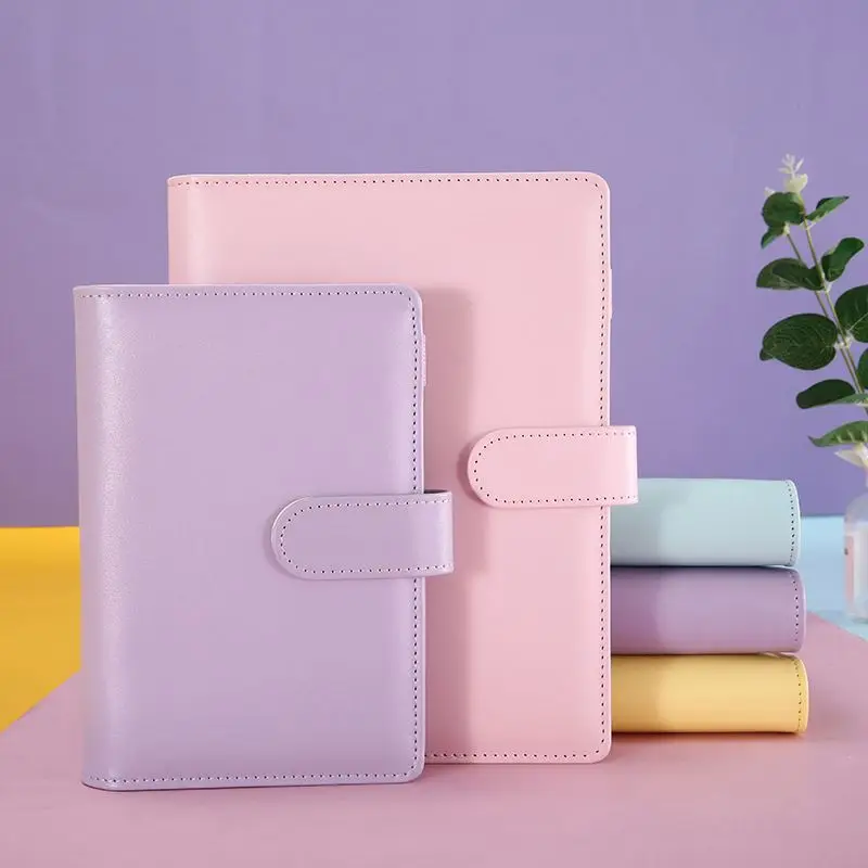 2023 Custom Pu Leather Budget Binder Office Supplies Notebook Planner Cover Binder Ring Bound Planner with Buckle