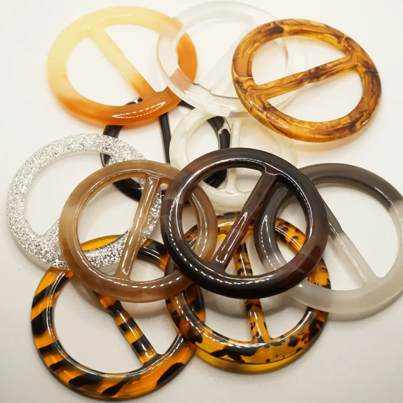 button factory supply hot sale tri-glide adjust resin round buckle for clothes bag hat