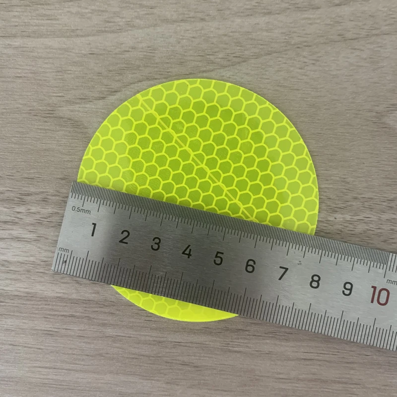 Fluorescent Yellow Green Round Reflector Sticker for Car