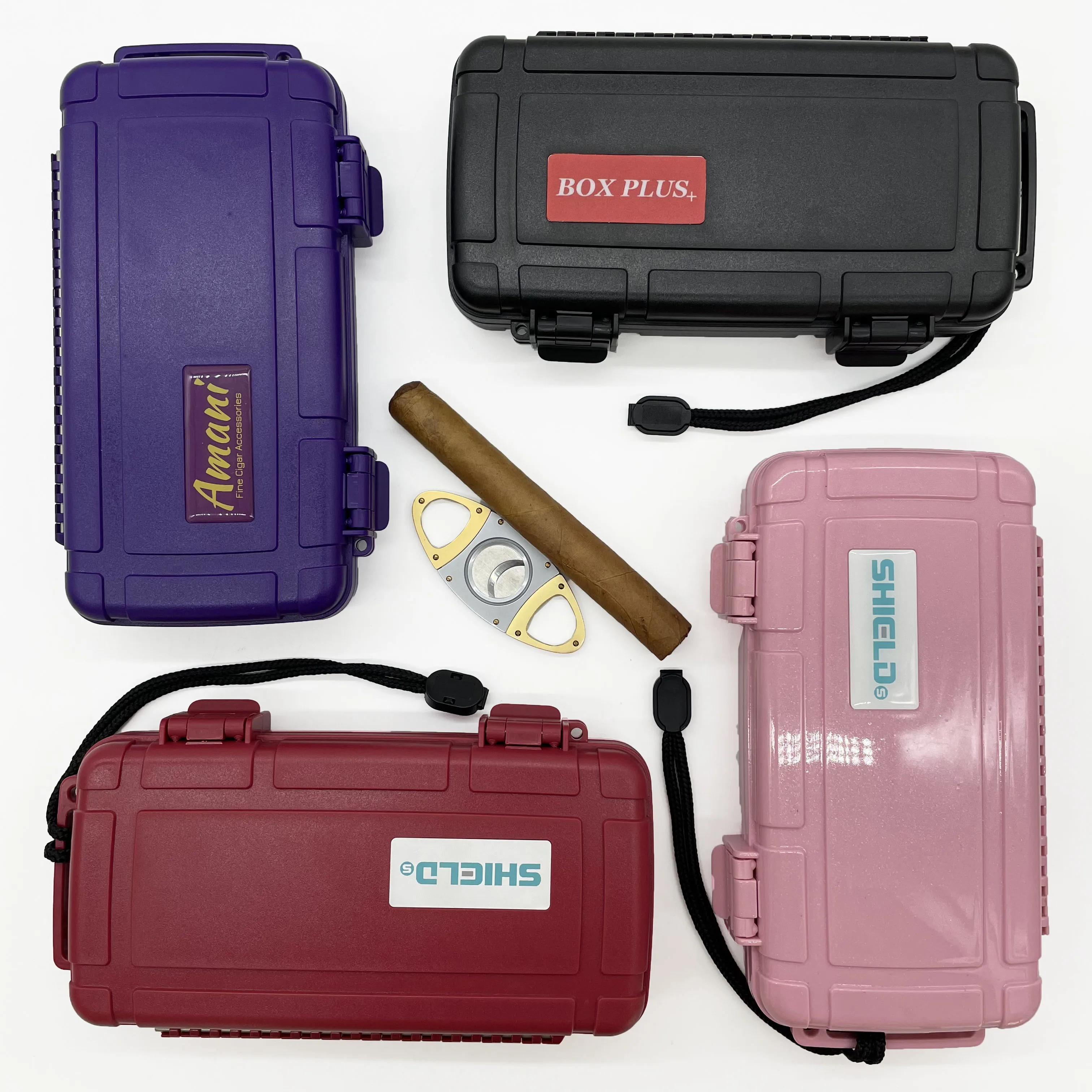 Popular design plastic cigar accessories box humidor travel cigar case cigar humidor box