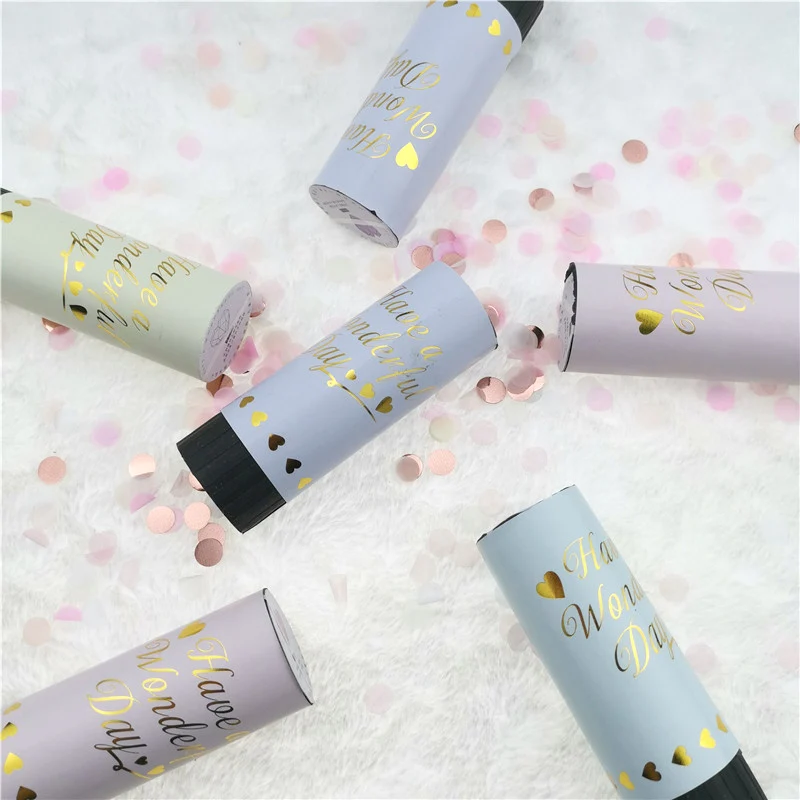 Metallic Gold Confetti Party Popper Cannons Handheld Fireworks Wedding Christmas Birthday New Year Celebration