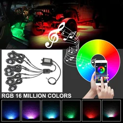 Car Truck 8 Pieces Rock Lights RGBW APP Controller Led RGB Rock Light for Jeep JK RGB Rock Lights