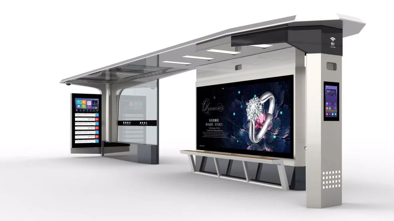 INTEFLY High Quality LED Display Bus Stop Shelter Factory Direct Sale bus shelter station