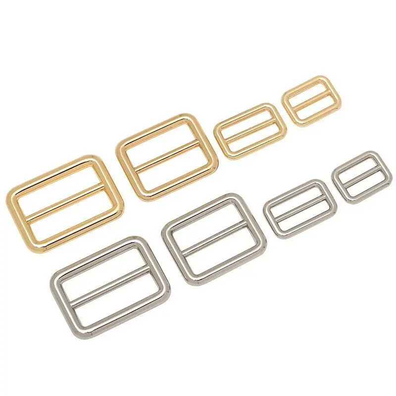 Factory Metal Thick Metal Tri-Glide Buckle 3 Bar Rectangle Adjuster Leathercraft Bag Slider Buckle