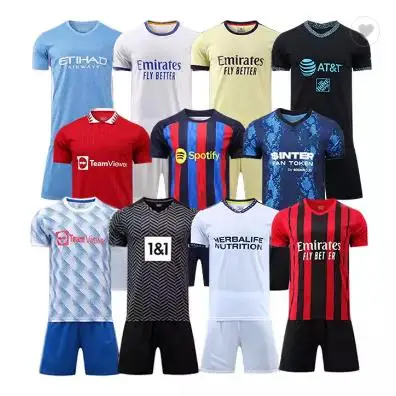Custom 22 23 New Season Quick Dry Jersey Football Shirt Men clothes Uniform Sublimation Blank Soccer Jersey Set Kits Soccer Wear