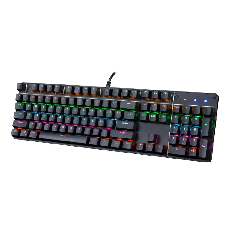 RGB LED Backlit Wired Mechanical Gaming Keyboard, Aluminum Base, 104 Standard Keys