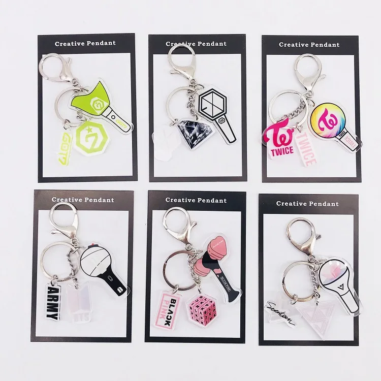 
kpop keychain BTS GOT7 BLACKPINK TWICE EXO BTS Creative Keychain 