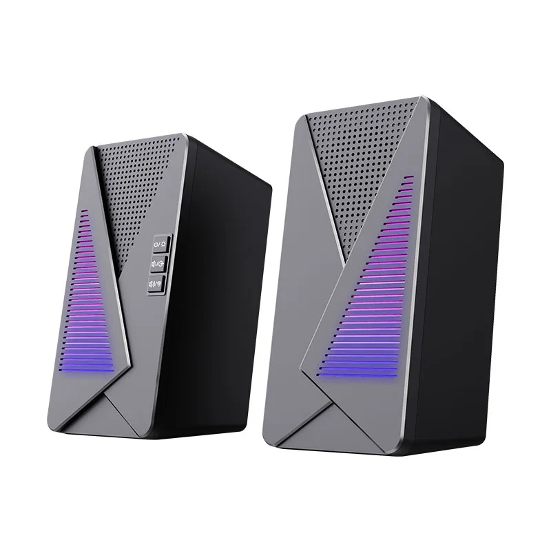 New 2.0CH RGB Luminous Blue Tooth Stereo Computer Gaming Speaker For PC