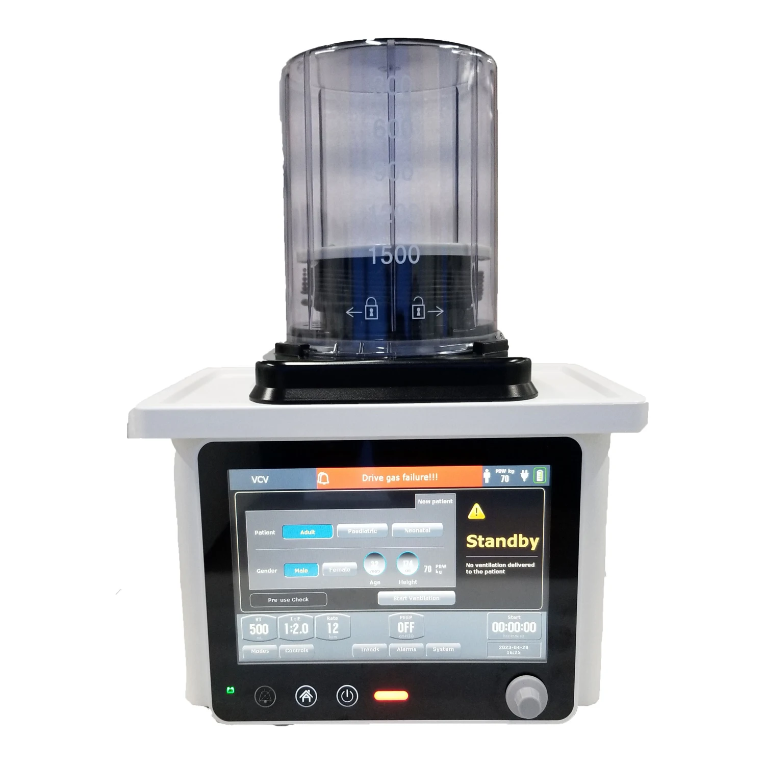 Large Screen Veterinary nAesthesia ventilator turbine type for anesthesia machine With Adult Bellow and Pediatric Bellow