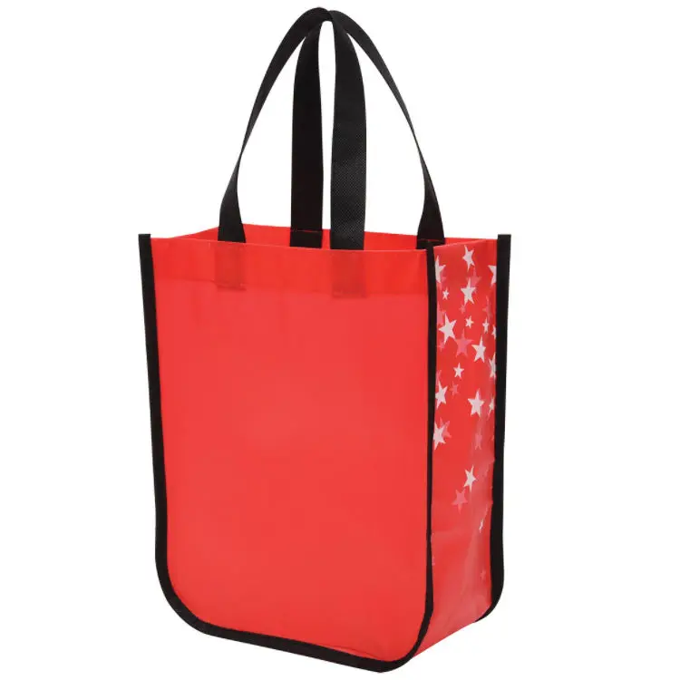 Recyclable Round Corner Eco Friendly Custom Logo Printed Shopping Tote Bag Non Woven Bag